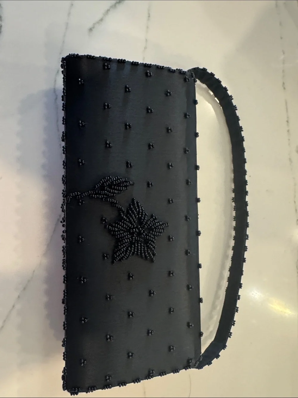 Vintage Black Beaded Evening Bag